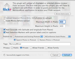 Apend/Replace Items Option in Flickr Upload